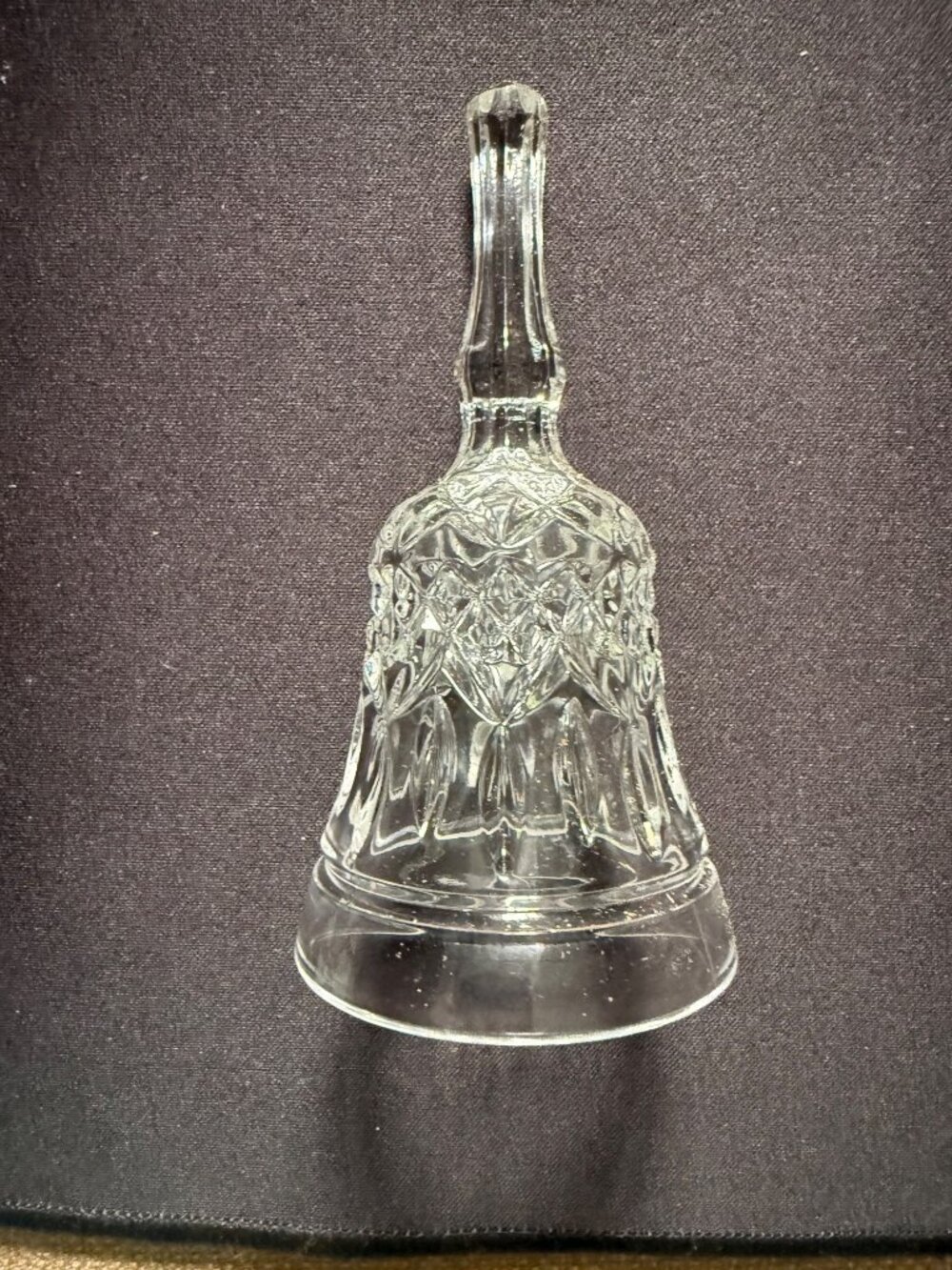 Vintage Cut Crystal Glass Bell & Small Vase Toothpick Holder Floral Design Lot o